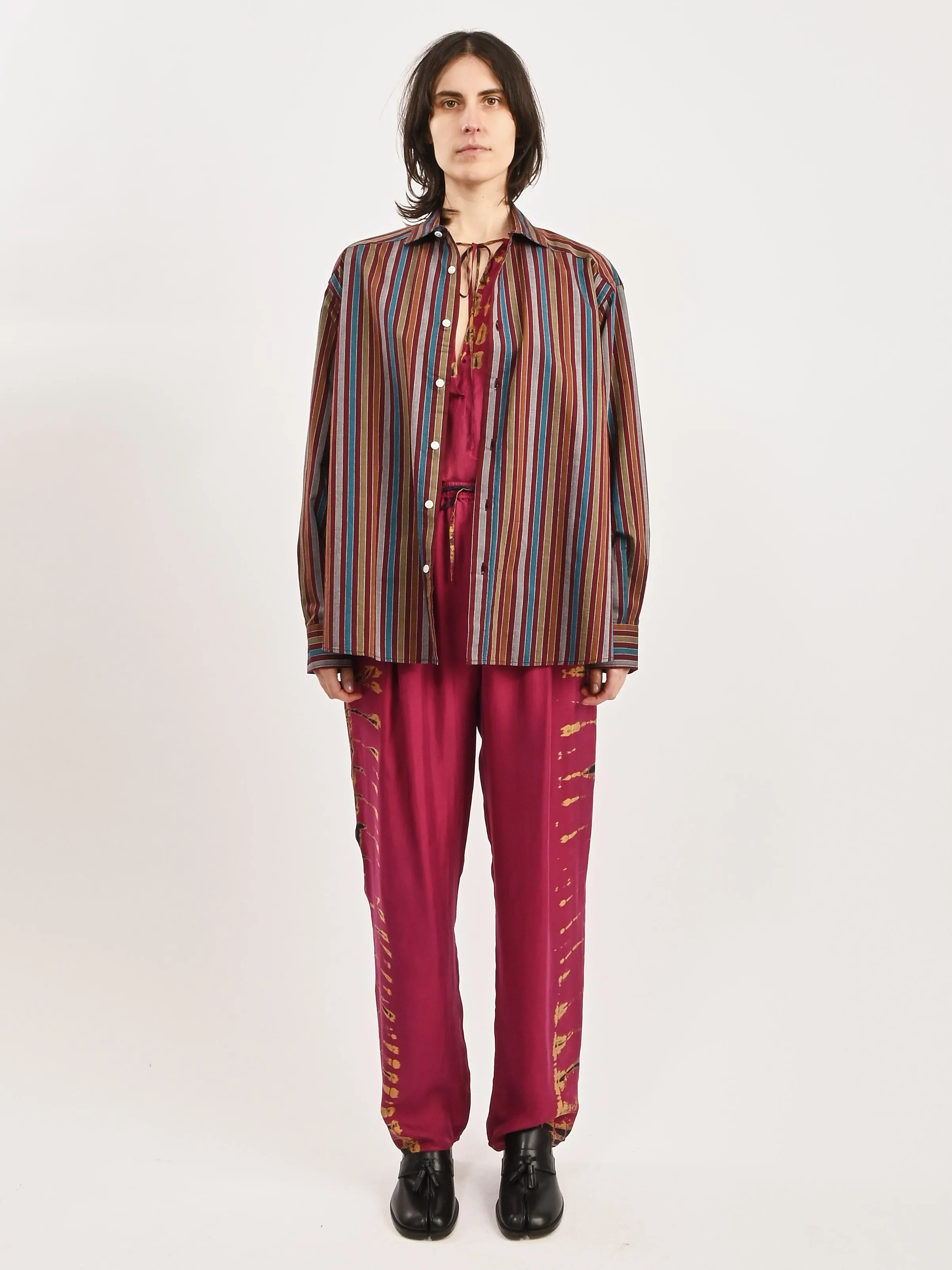 Maroon Multi Stripe Claude Shirt