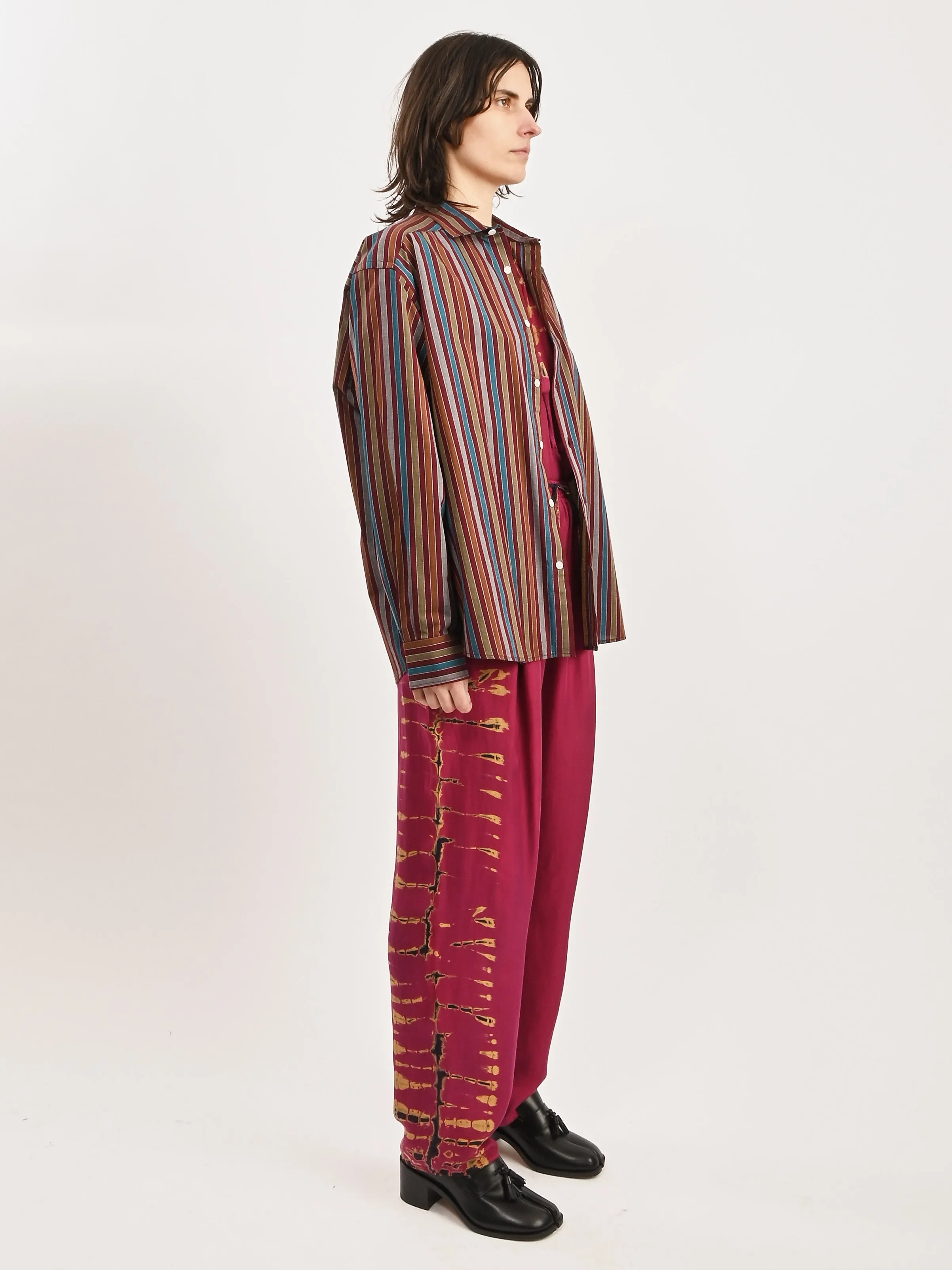 Maroon Multi Stripe Claude Shirt