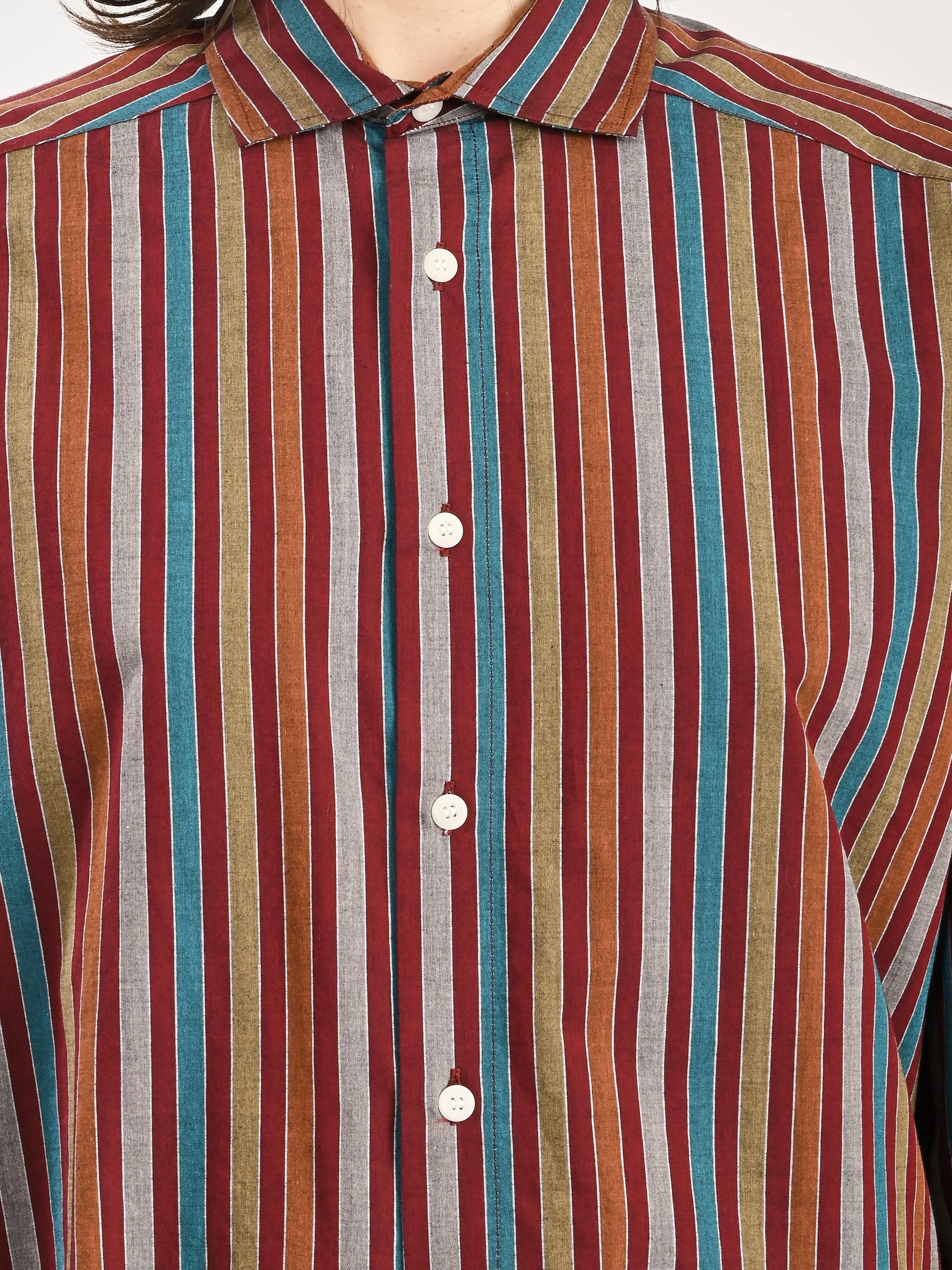 Maroon Multi Stripe Claude Shirt