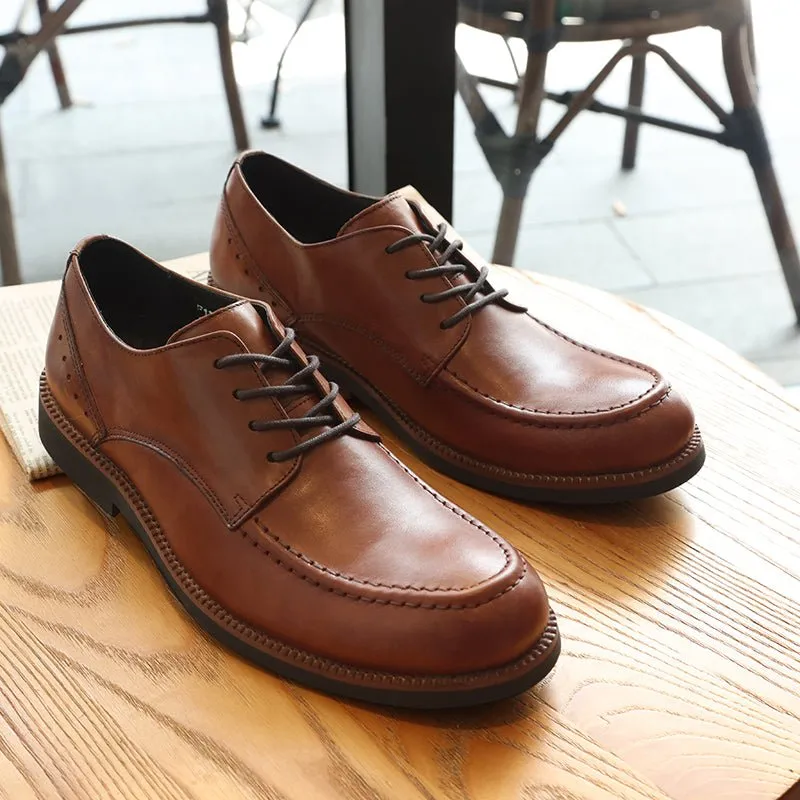 Men's breathable leather business casual shoes
