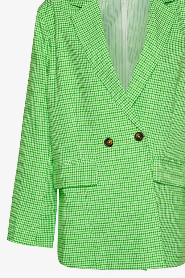 Mille Oversize Blazer - Lime Green Check