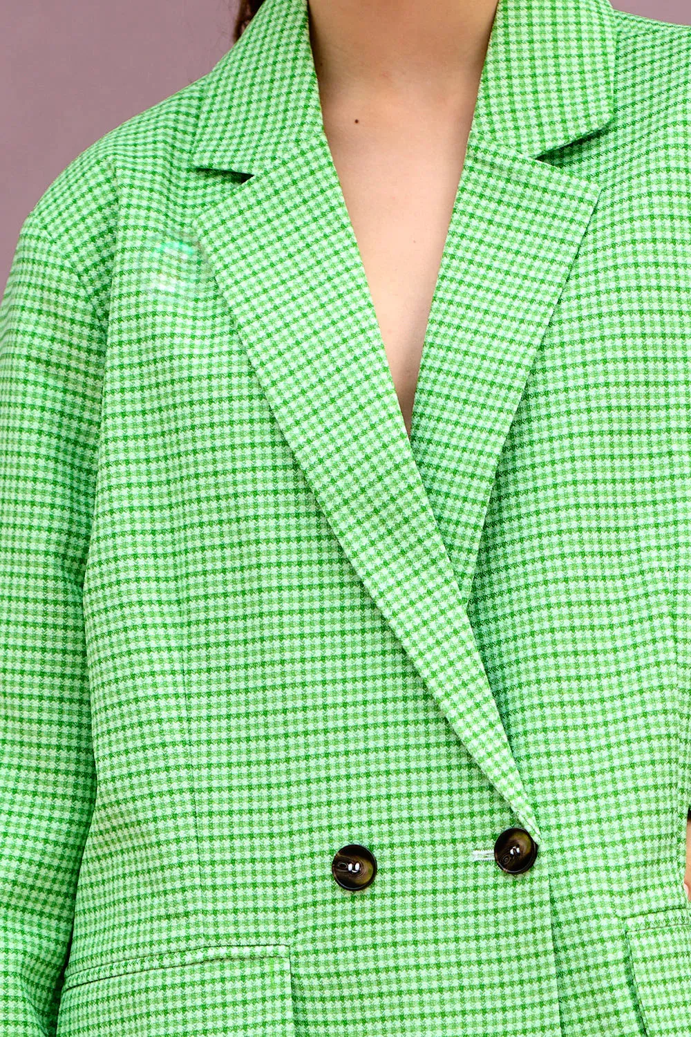 Mille Oversize Blazer - Lime Green Check