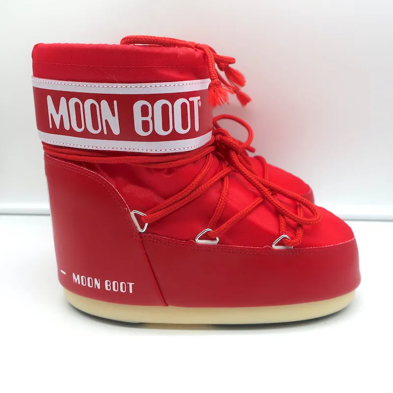 Moon Boot Icon Low Snowboots Red Nylon Size 6 NEW