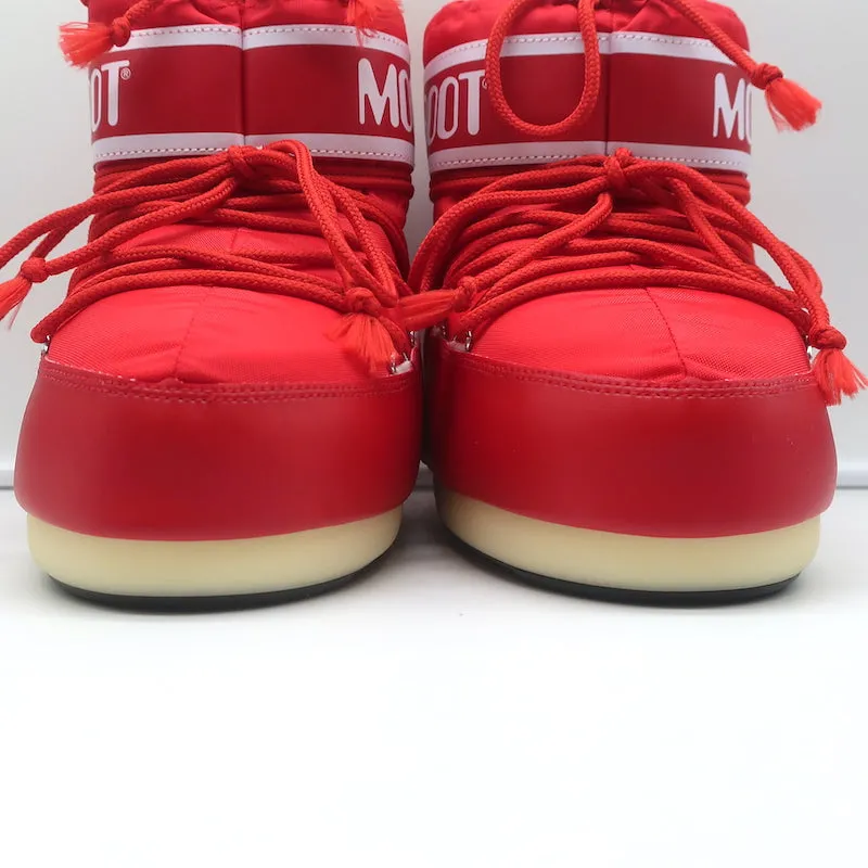 Moon Boot Icon Low Snowboots Red Nylon Size 6 NEW