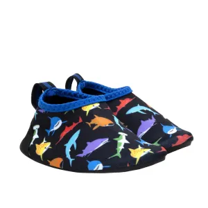 Multi Sharks Aqua Shoes in Black