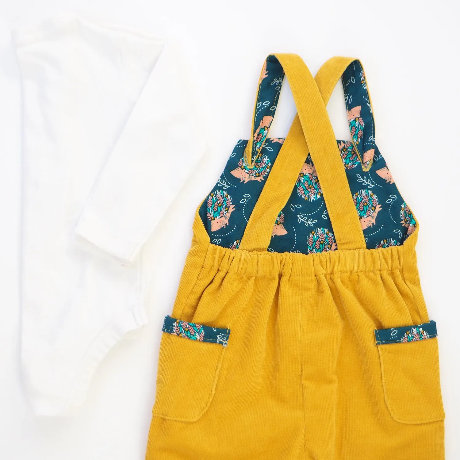 Mustard Corduroy Dungarees (Pre-order)