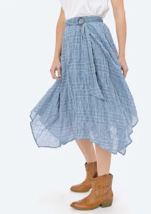 Neave Plaid Asymmetrical Skirt