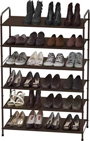 New in box! SimpleHouseware 6 Tiered shoe rack in Bronze! Stores up to 18-34 pairs of shoes, Additional bottom storage for slippers