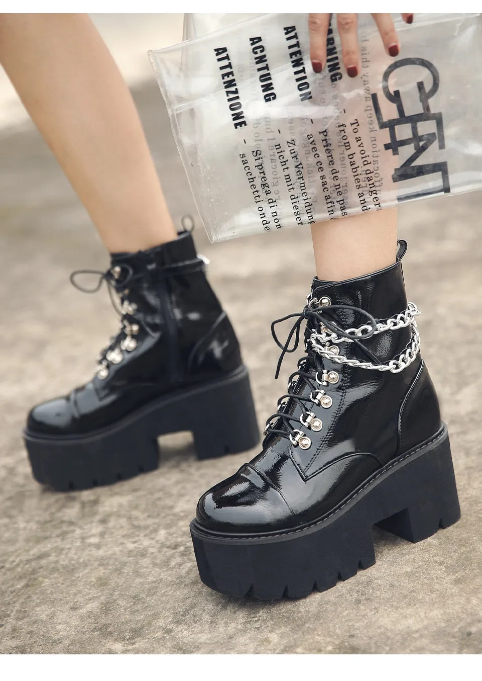 New Punk Women Boots Big Size