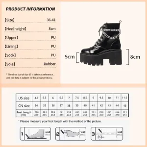New Punk Women Boots Big Size