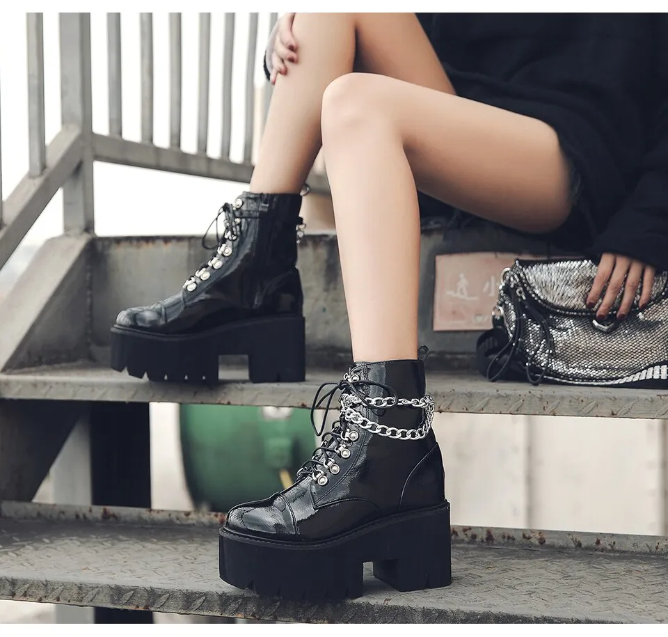 New Punk Women Boots Big Size
