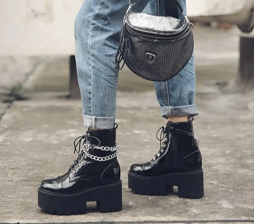 New Punk Women Boots Big Size