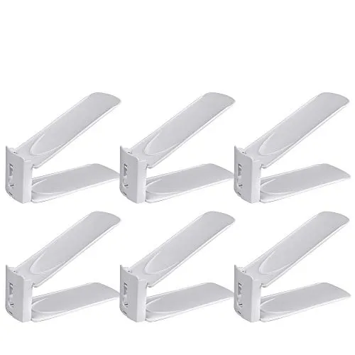NEXTCOVER Adjustable Shoe Slot Organizer- 6 Pack,Grey Color,NSO21833.