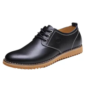 Non Skid Out Mens Black Premium Leather Dress Shoes -Oxford Lace Up Style Walking Shoes