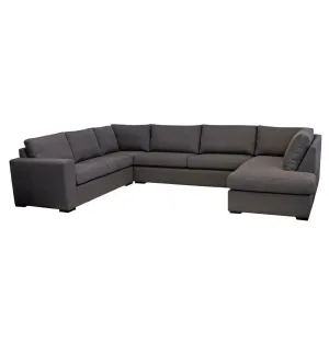 Oxford 2.5(1Arm)L Cnr 3(Armless) Cnr Ext Chaise - NZ Made - Jena Steel