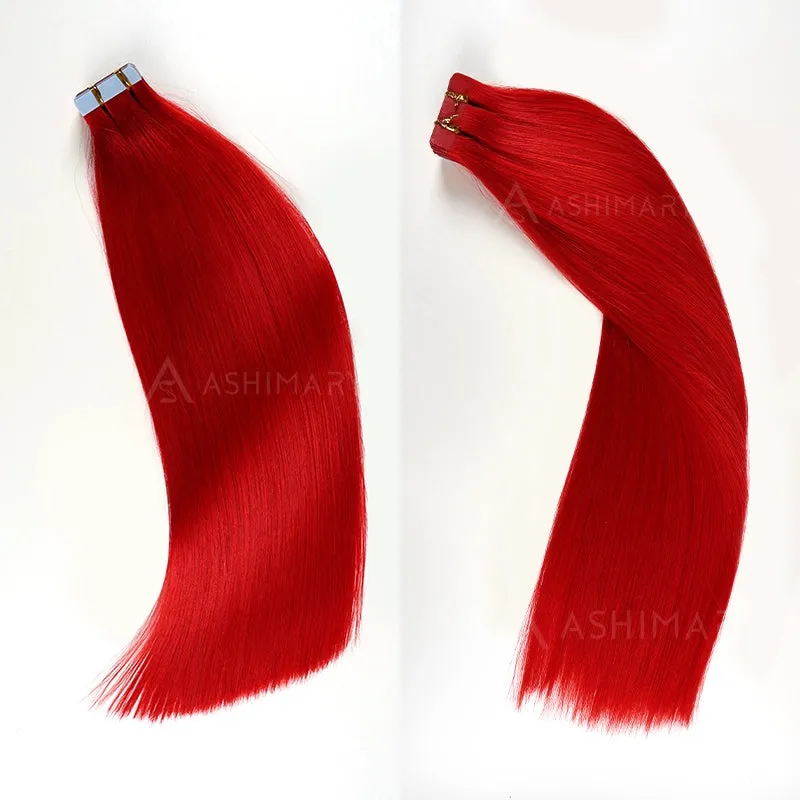 Peel & Tape Reusable Easy Tape In Hair Extensions Colored Human Hair 10Pcs/25g