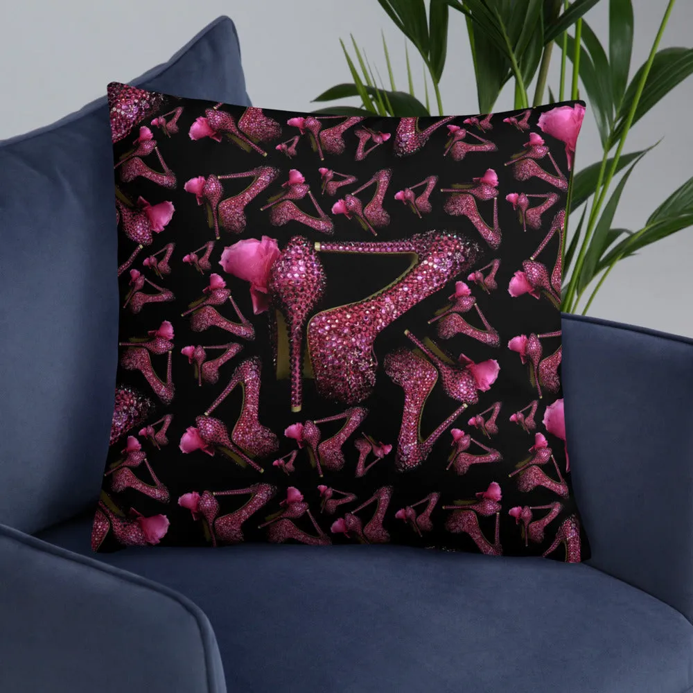 Pillow 'Pink crystals shoes'