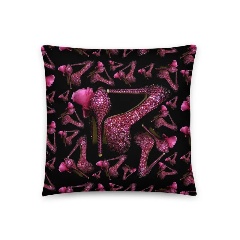 Pillow 'Pink crystals shoes'