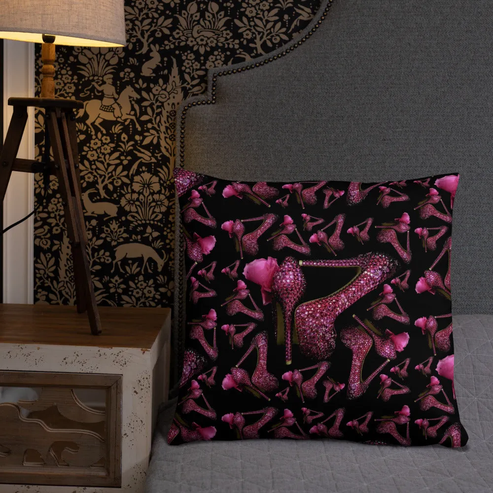 Pillow 'Pink crystals shoes'