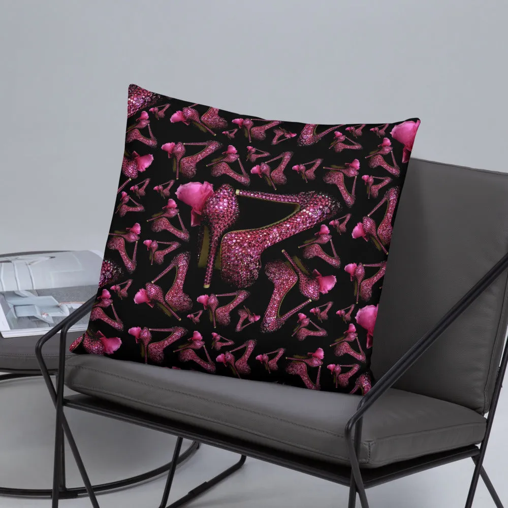 Pillow 'Pink crystals shoes'