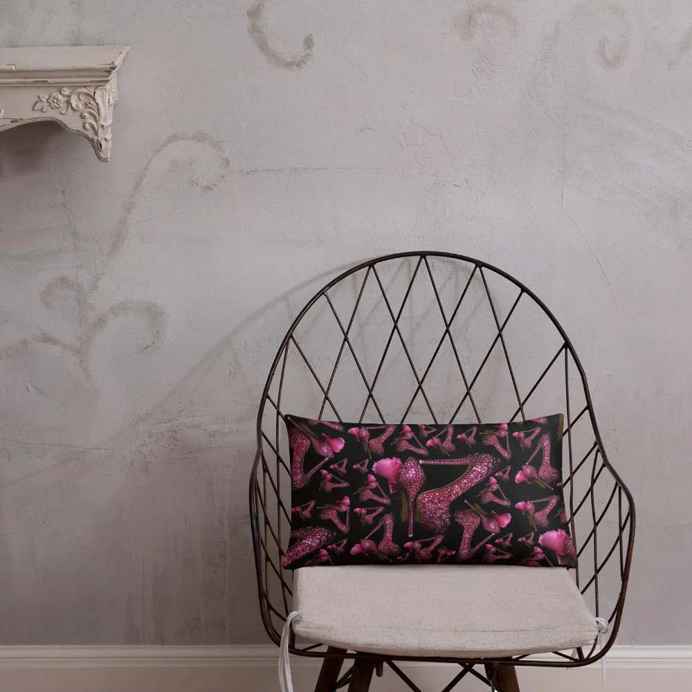 Pillow 'Pink crystals shoes'