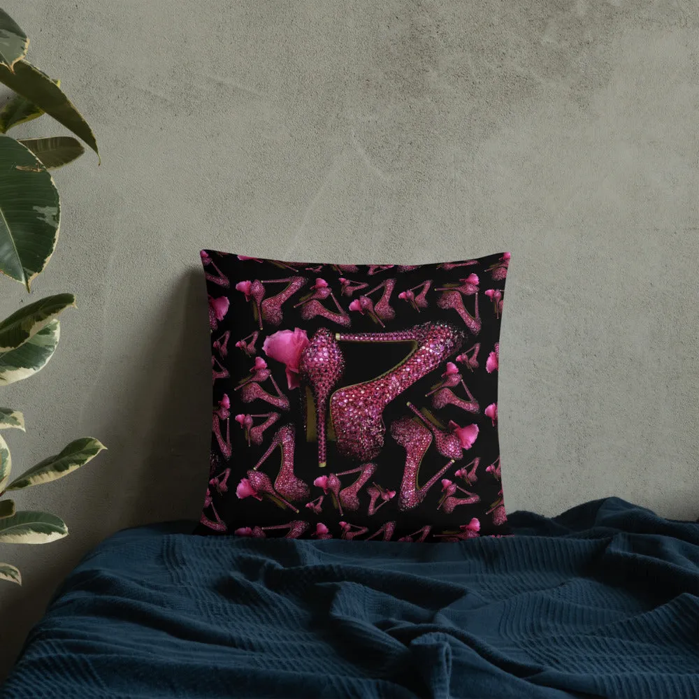 Pillow 'Pink crystals shoes'