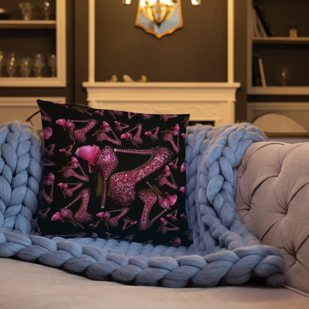 Pillow 'Pink crystals shoes'