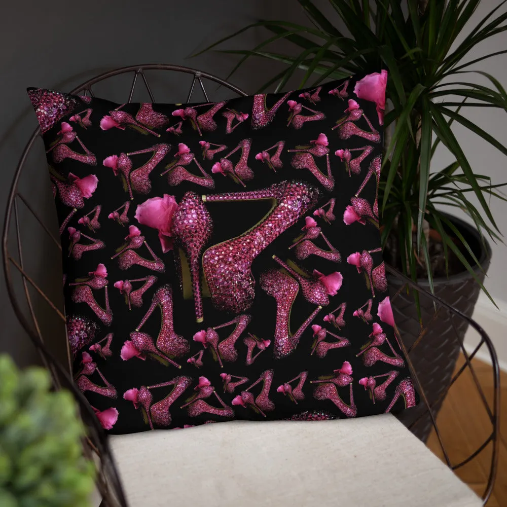 Pillow 'Pink crystals shoes'