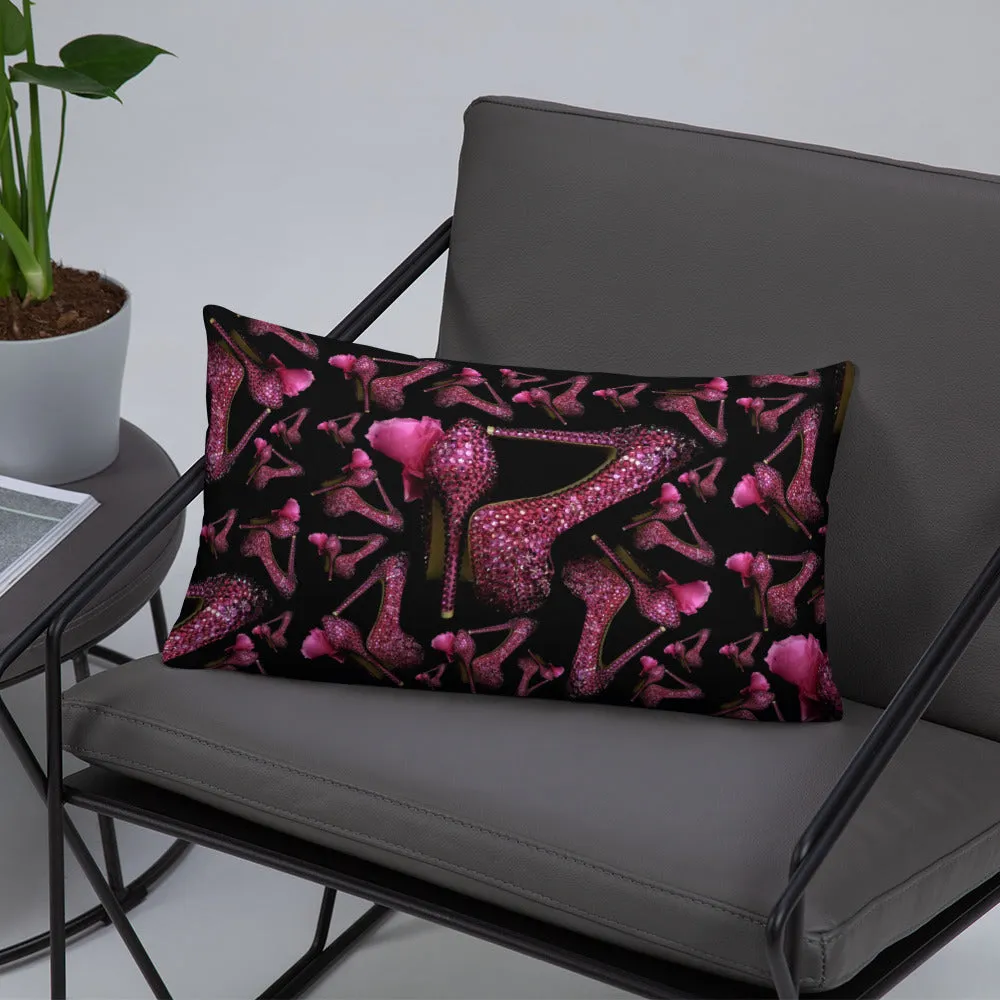 Pillow 'Pink crystals shoes'