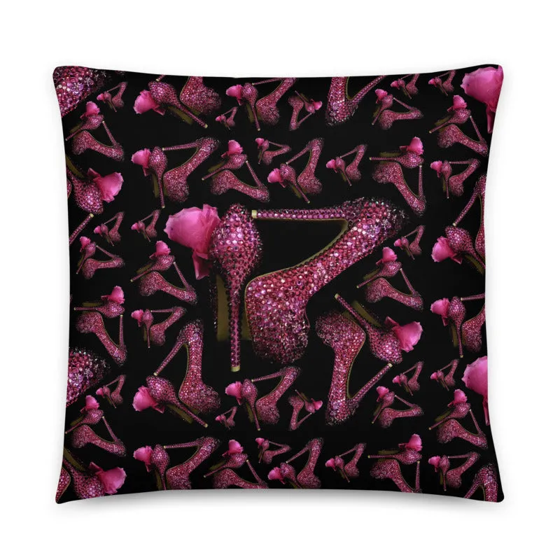 Pillow 'Pink crystals shoes'