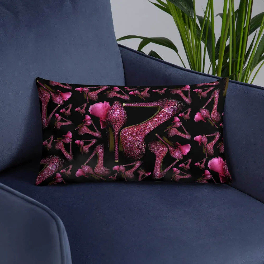 Pillow 'Pink crystals shoes'