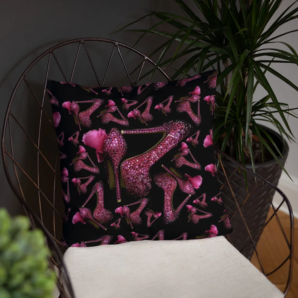 Pillow 'Pink crystals shoes'