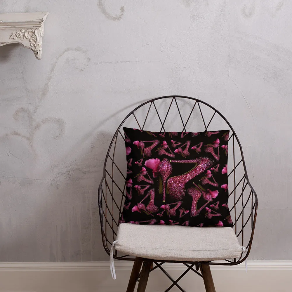 Pillow 'Pink crystals shoes'