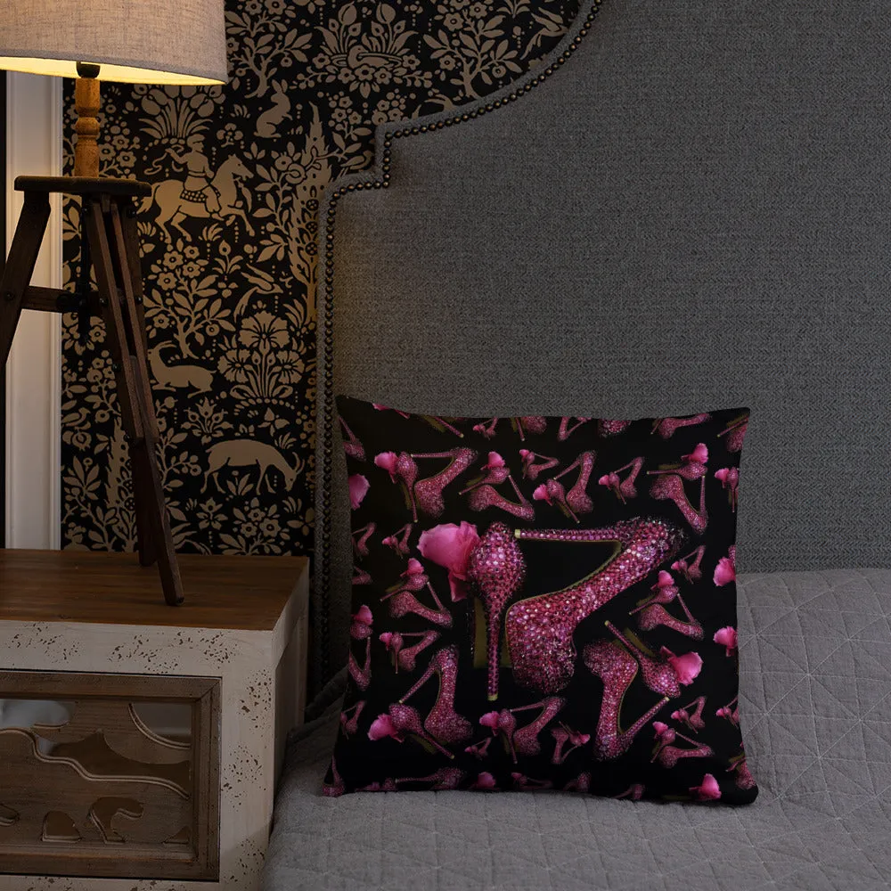 Pillow 'Pink crystals shoes'