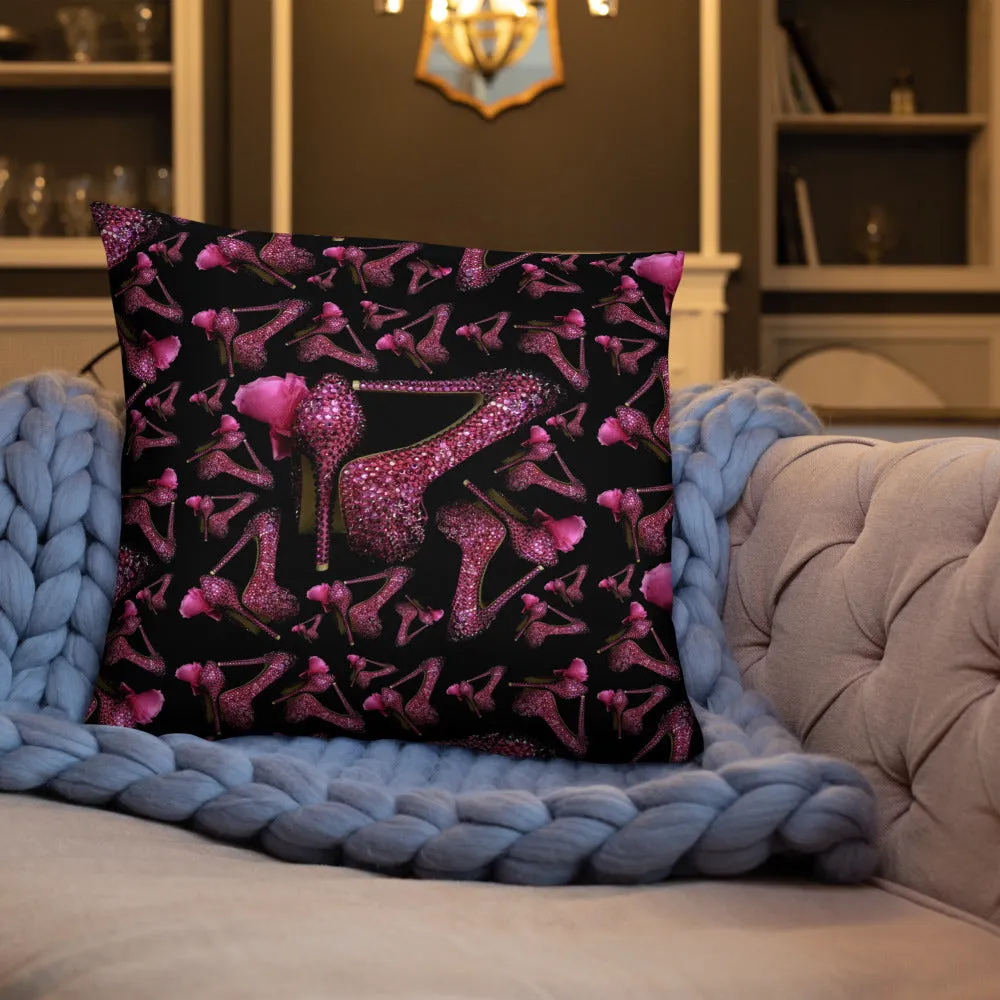 Pillow 'Pink crystals shoes'