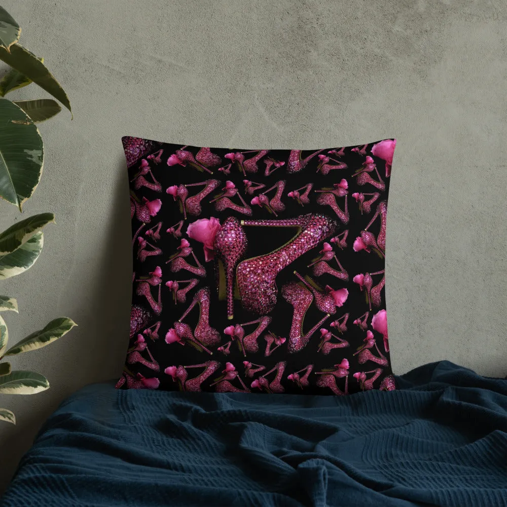 Pillow 'Pink crystals shoes'