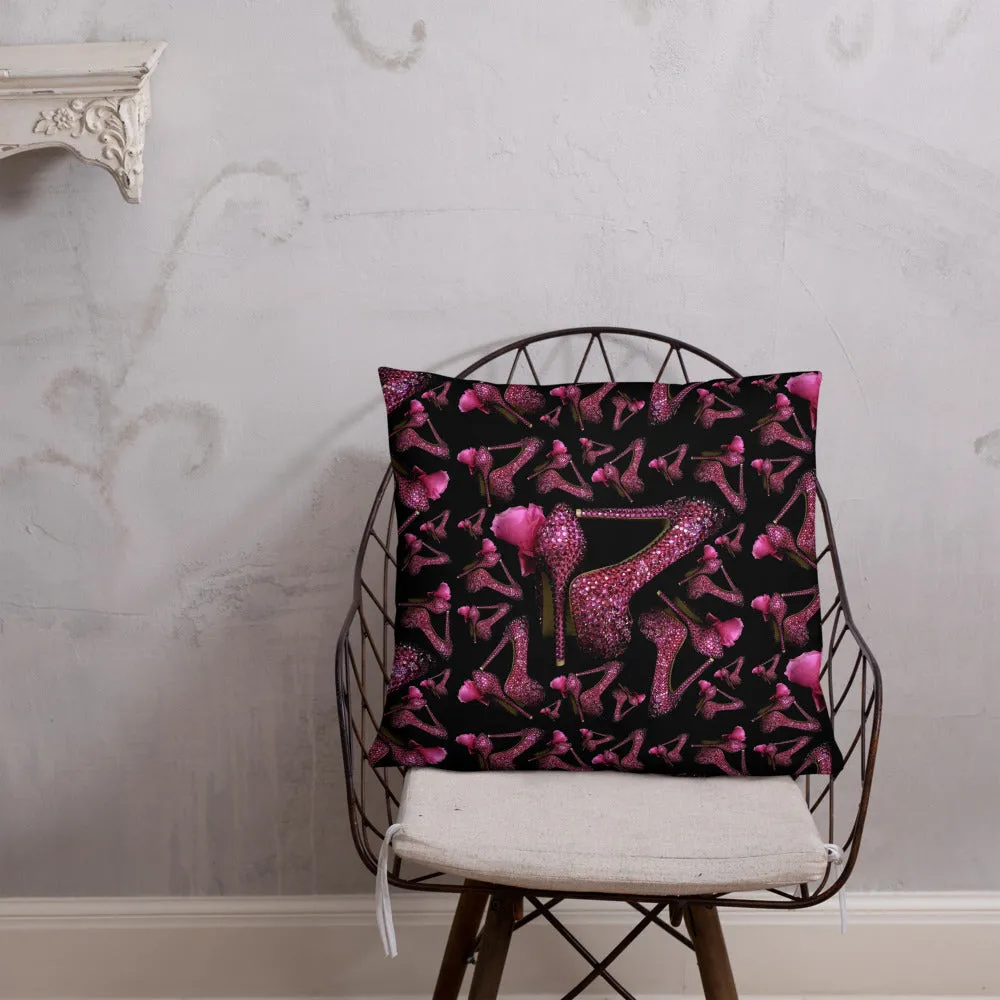 Pillow 'Pink crystals shoes'