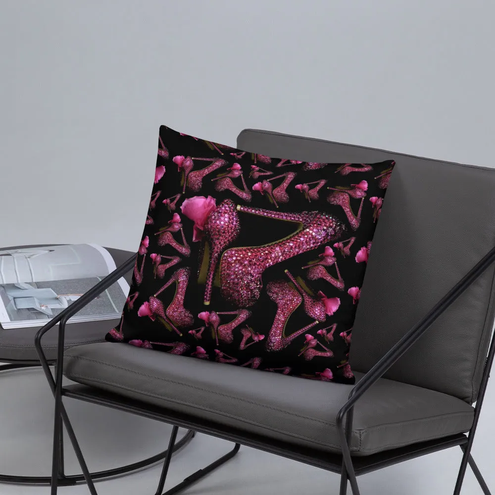 Pillow 'Pink crystals shoes'