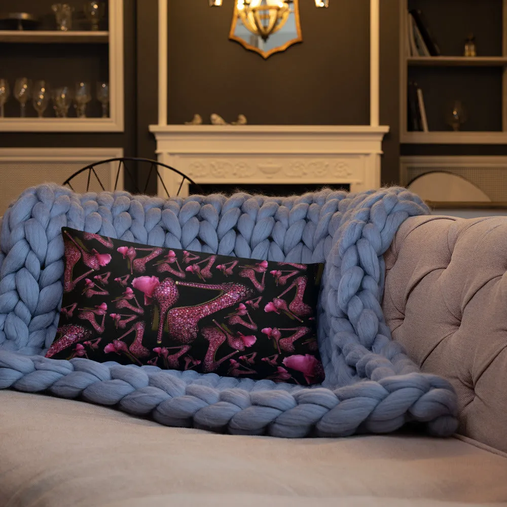 Pillow 'Pink crystals shoes'