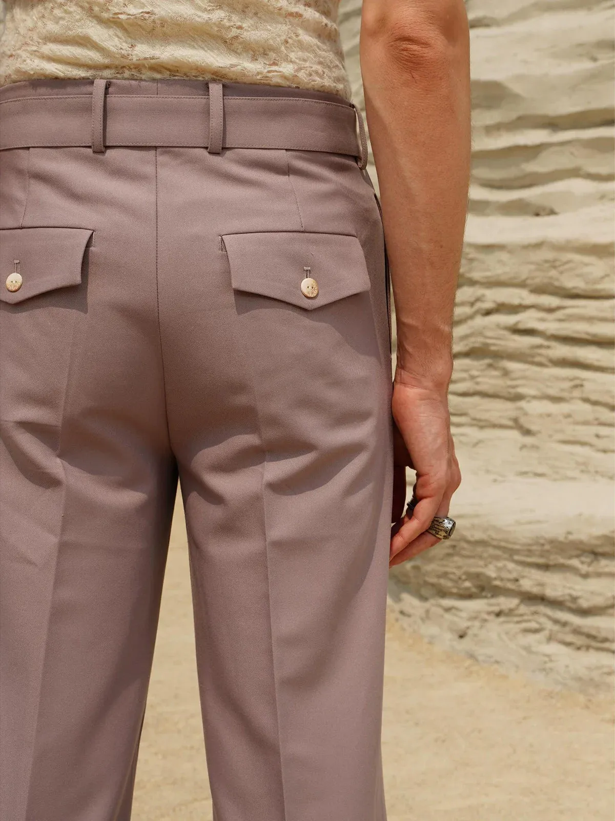 Pleated Wide-Leg Trousers