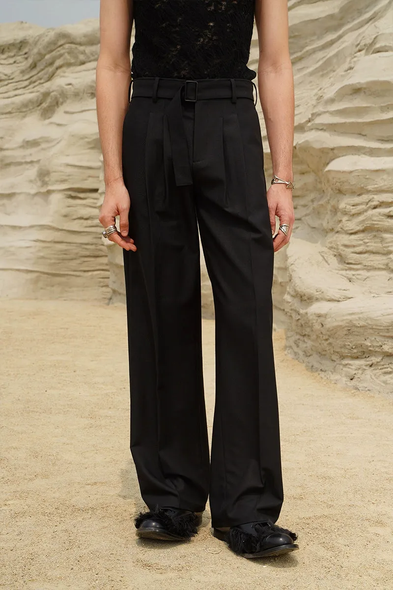 Pleated Wide-Leg Trousers