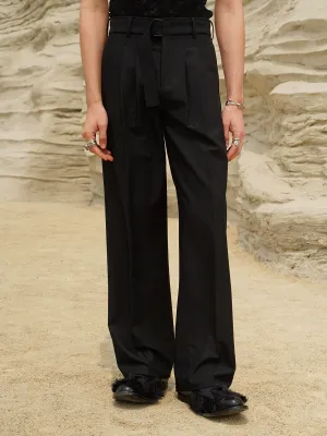 Pleated Wide-Leg Trousers