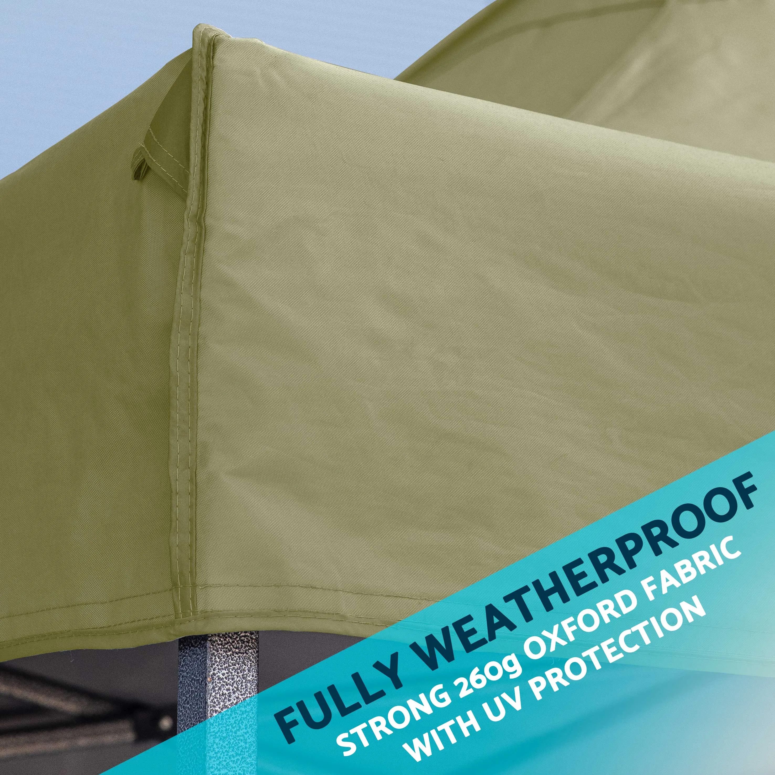 Premium 3x4.5m Pop-Up Gazebo & Side Walls, Water Resistant, Carry Bag, Stakes & Weight Bags - Beige - DG168