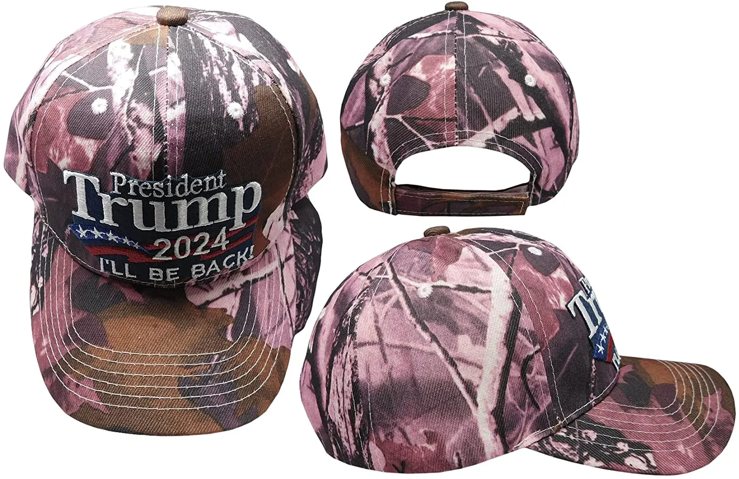President Trump 2024 Pink  Camouflage Camo Embroidered Trucker Hat