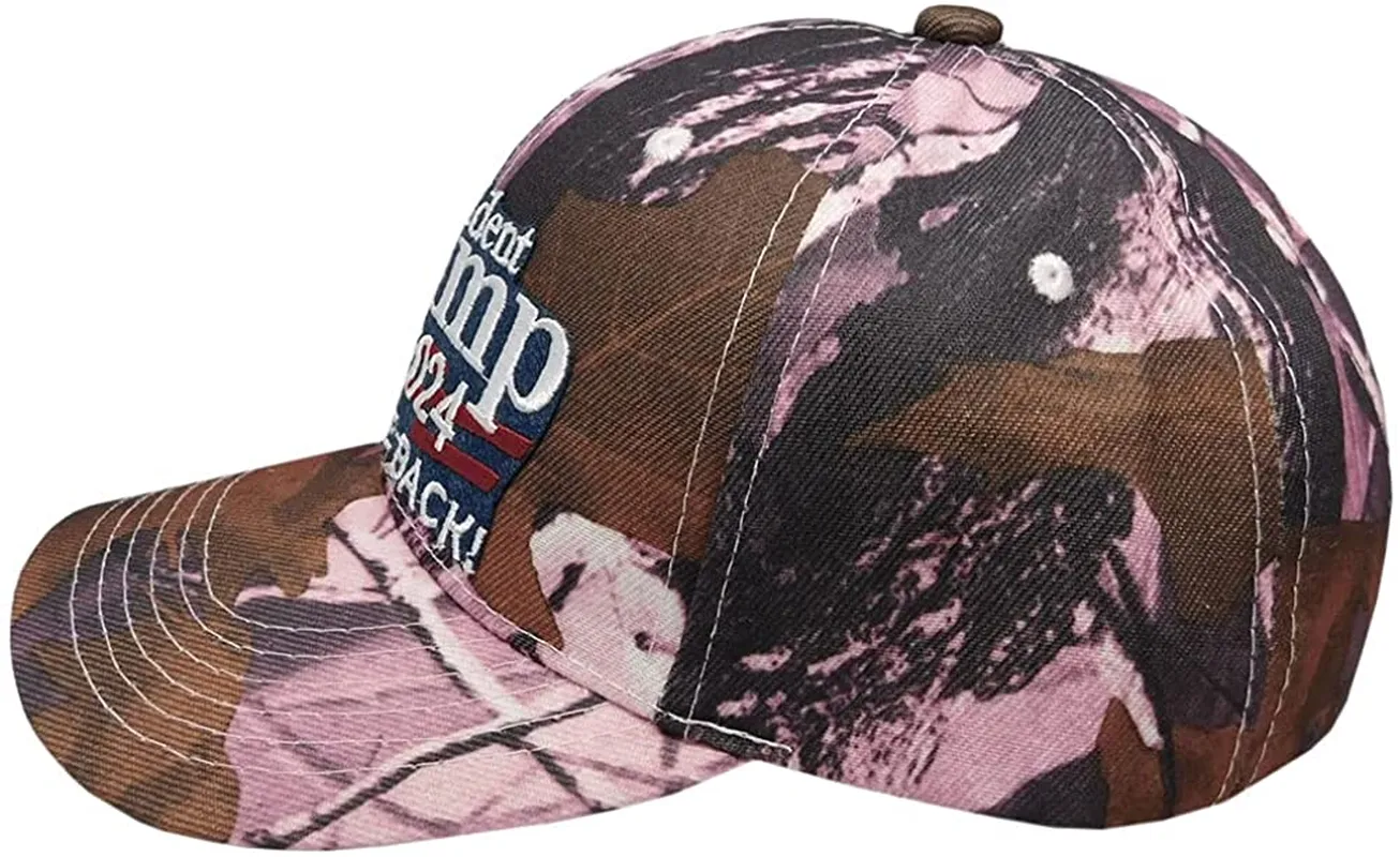 President Trump 2024 Pink  Camouflage Camo Embroidered Trucker Hat