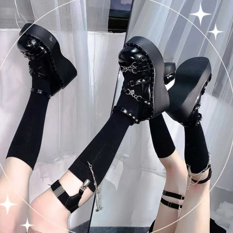 Punk girl goth shoes yc24661