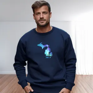 "Bridge Northern Lights" Men's Classic Crew Sweatshirt