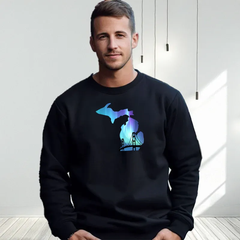 "Bridge Northern Lights" Men's Classic Crew Sweatshirt