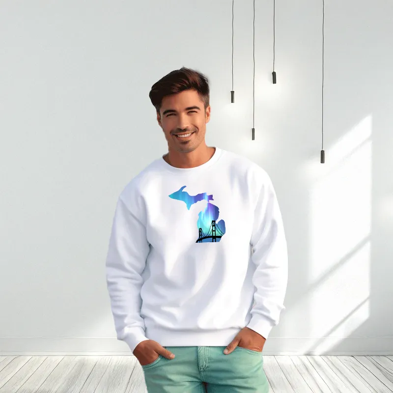 "Bridge Northern Lights" Men's Classic Crew Sweatshirt