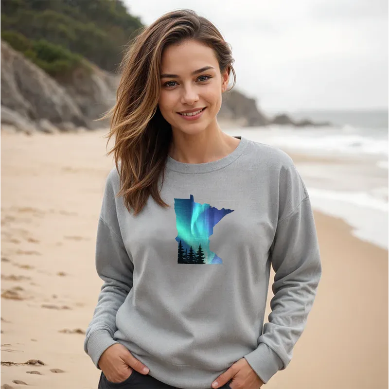 "Minnesota Northern Lights" Relaxed Fit Classic Crew Unisex Sweatshirt